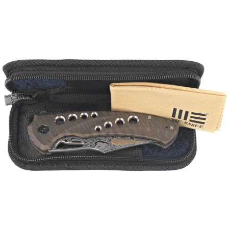 WeKnife Swiftfin Tiger Stripe Titanium, Damasteel Thor (WE23051-DS1)