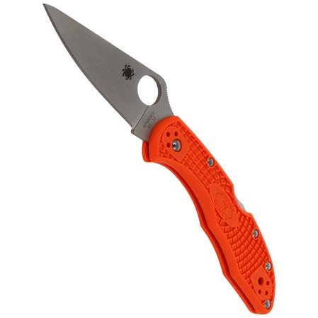 Nóż składany Spyderco Delica 4 FRN Orange Flat Ground Plain (C11FPOR)