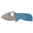 Spyderco Lil' Temperance 3 Lightweight Blue FRN, Satin Plain K390 by Sal Glesser Knife (C69PBL3K390)