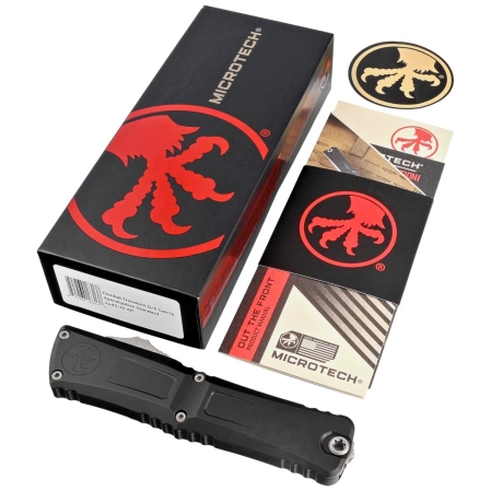Nóż automatyczny OTF Microtech Combat Troodon Gen III D/E Black Aluminium, Apocalyptic M390MK by Tony Marfione (1142-10AP)