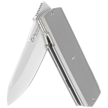 Maserin 410 Silver Grey Titanium, Satin Elmax by Bruno Bruna Knife (410/T)