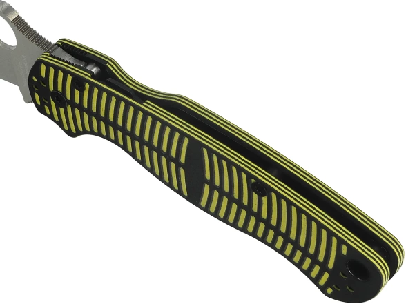 Spyderco Para Military 2 Salt Knife Yellow/Black G10, Satin MagnaCut by Sal, Eric Glesser (C81GBKYLMCP2)