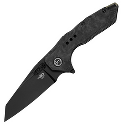 Bestech Nyxie 3 Knife Black Titanium / Marble Carbon Fiber, Black DLC CPM S35VN by Todd Knife and Tool (BT2308D)