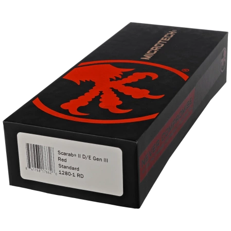 Microtech Scarab II Gen III D/E OTF Knife Red Aluminum, Black M390MK by Tony Marfione (1280-1RD)