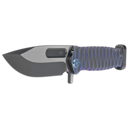 Nóż składany Medford USMC FF Black/Blue-Violet ''Diamond Head'' Titanium, Flm HW/Clip, Black DLC/Satin S45VN by Greg Medford (MK2044PQ-31A6-TFCF-PP)