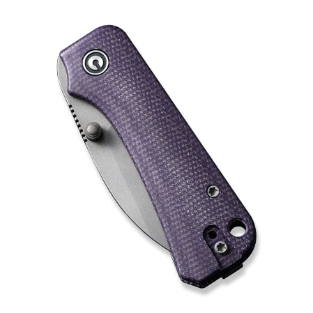 Civivi Knife Baby Banter Wharncliffe Purple Canvas Micarta, Grey Stonewashed Nitro-V by Ben Petersen (C19068SC-2)