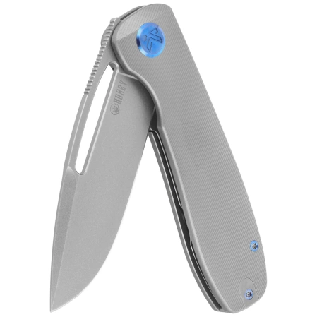 Kubey Supercell Knife Grey Titanium, Stonewashed 14C28N by K.C. Spiron (KU353A)