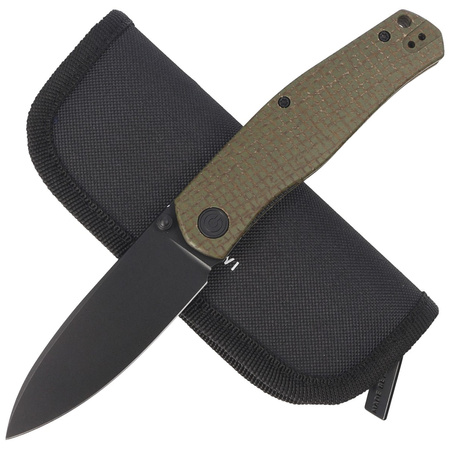 Civivi Knife Sokoke Green Burlap Micarta, Black Stonewashed 14C28N by Ray Laconico (C22007-2)