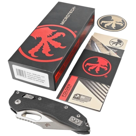 Microtech Stitch Ram-Lok S/E Knife Black Fluted G10, Apocalyptic M390Mk by Borka Blades and Tony Marfione (169RL-10APFLGTBK)