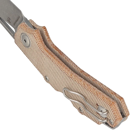 Viper Alfa Knife Natural Canvas Micarta, Stonewashed MagnaCut by Simone Tonolli (V6022CN)
