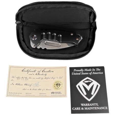 Nóż składany Medford Praetorian Genesis T Tanto Charocal DLC Titanium, Flm HW/Clip, Tumbled S45VN by Greg Medford (MK0294TT-30PV-TFCF-BN)