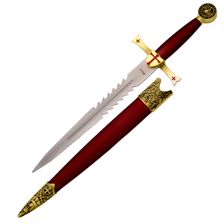 Sztylet templariuszy Decor Habitat Templar Dagger, Red ABS, Satin (S0210RD)