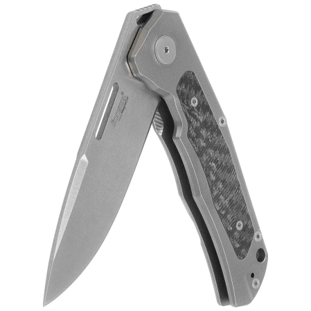 LionSteel Q4ttro Knife Gray Titanium/ Fat Carbon, Satin MagnaCut by Molletta (Q4 GY)
