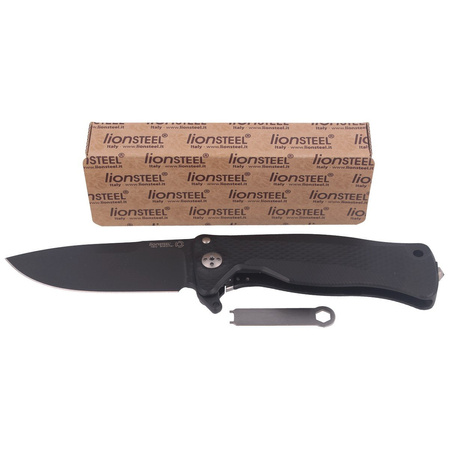 Nóż składany LionSteel SR11A Black Aluminum, Black Sleipner by Molletta (SR11A BB)