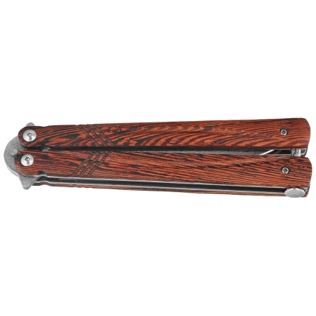 Nóż motylek Martinez Albainox Balisong Fine Wood, Damascus (02255)