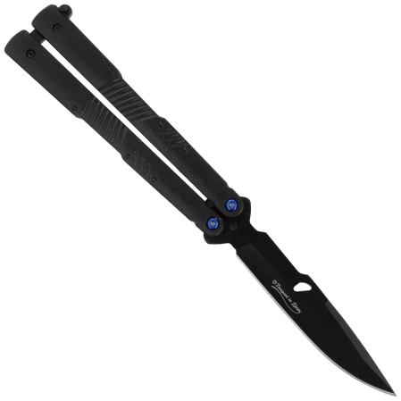 Martinez Albainox Balisong Skulls Knife Black Aluminum, Black 3Cr13Mov (02201)