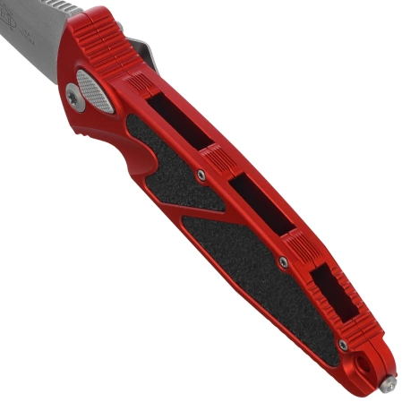 Microtech Socom Elite Auto T/E Automatic Knife Red Aluminum/3M, Stonewashed M390 by Tony Marfione (161A-10RD)
