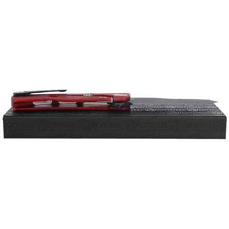LionSteel ROK Knife Red Aluminum, Black M390 by Molletta (ROK A RB)
