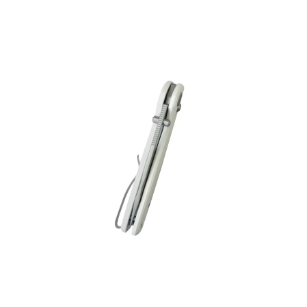 Kubey Bluff White G10, Sandblasted 14C28N by Garet Caronna (KU248G)