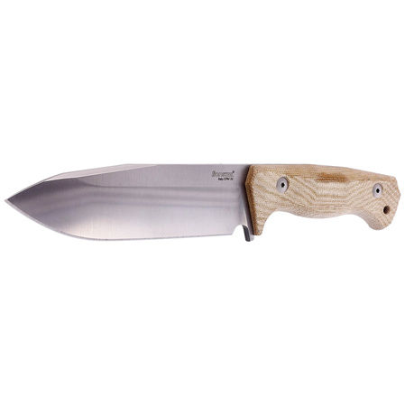 LionSteel Knife Natural Canvas Micarta, Satin CPM 3V by Molletta (T6 3V CVN)