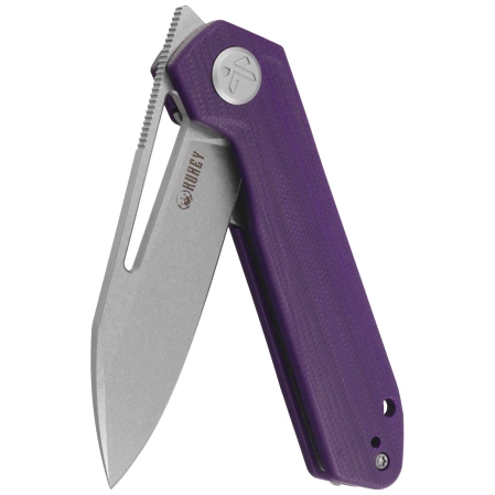 Kubey Royal Knife Purple G10, Stonewashed 14C28N by Colin Maisonpierre (KU321U)