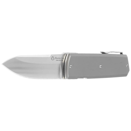 Maserin 410 Silver Grey Titanium, Satin Elmax by Bruno Bruna Knife (410/T)