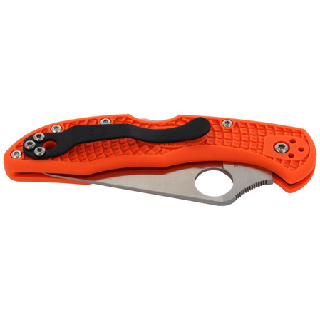Nóż składany Spyderco Delica 4 FRN Orange Flat Ground Plain (C11FPOR)