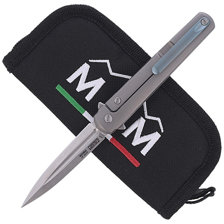 Nóż składany MKM Flame Dagger Sandblasted Titanium, Stonewashed M390 by Michael Zieba (MK FL02-TSW)