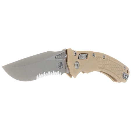 Nóż składany Microtech Amphibian Ram-Lok S/E Frag Tan G10, Apocalyptic P/S M390MK by Tony Marfione (137RL-11APFRGTTA)