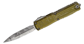 Microtech Ultratech Gen IV D/E OTF Knife Hero OD Green Aluminum, Stonewashed Pixel M390MK by Tony Marfione (11224-10ODHR)