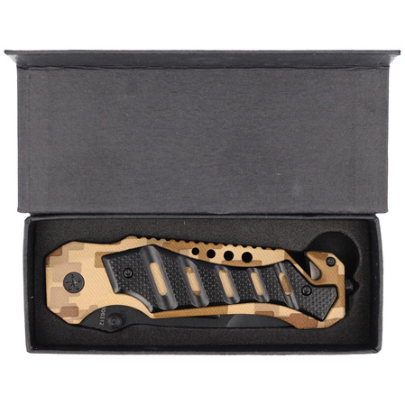 Nóż składany ratowniczy Puma Solingen Camo Aluminium, Black Coated (306312)