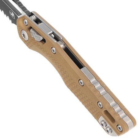 Nóż składany Microtech MSI S/E Ram-Lok Dark Earth Tri-Grip Polymer, Black P/S M390MK by Tony Marfione (210T-2PMDE)