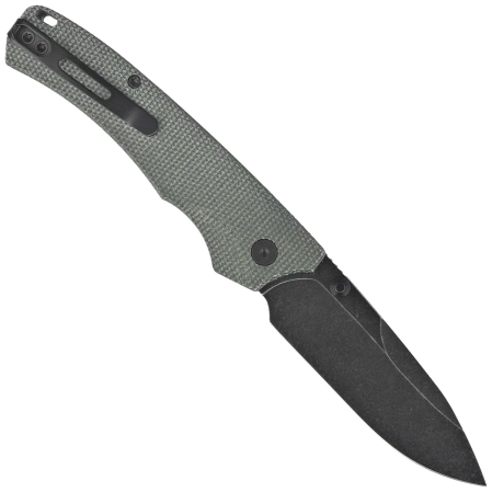Remette WD107MGB Knife Military Green Micarta, Black Titanium 14C28N