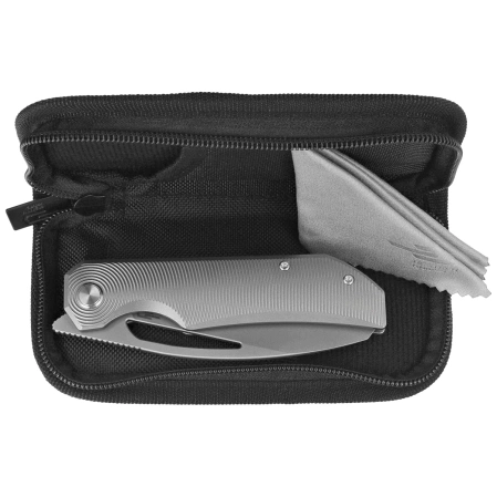 Nóż składany Bestech Taipan Grey Titanium, Bead Blasted / Stonewashed MagnaCut by James Lowe (BT2503A)