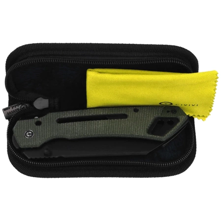 Civivi Buster FG Knife Green Canvas Micarta, Black Stonewashed Nitro-V by Snecx Tan (C24052-3)