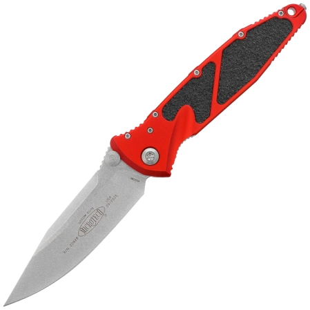 Microtech Socom Elite S/E-M Red Aluminum, Stonewashed M390 by Tony Marfione (160-10RD)