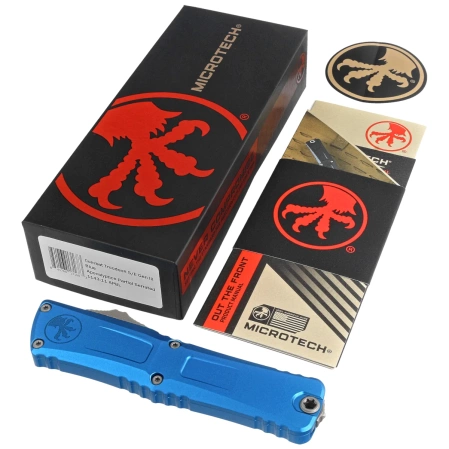 Nóż automatyczny OTF Microtech Combat Troodon Gen III S/E Blue Aluminium, Apocalyptic P/S M390MK by Tony Marfione (1143-11APBL)