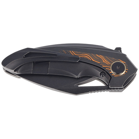 Nóż składany Bestech Nuke Black Titanium/Black Orange G10, Black Stonewashed M390 by Kombou (BT2107E)
