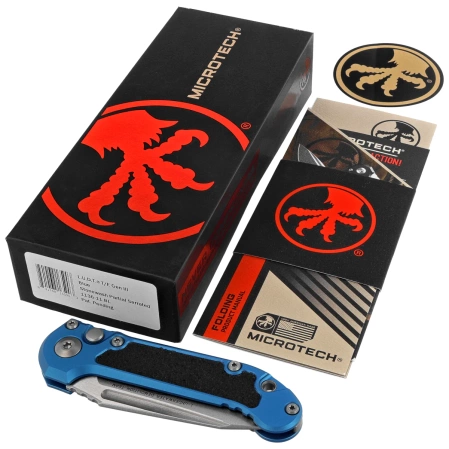 Nóż automatyczny Microtech LUDT Gen III T/E Blue Aluminium, Stonewashed P/S M390MK by Tony Marfione (1136-11BL)