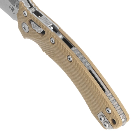 Nóż składany Microtech Amphibian Ram-Lok S/E Tan Fluted G10, Stonewashed M390MK by Tony Marfione (137RL-10FLGTTA)