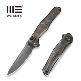 Nóż składany WeKnife 702XI LE No 146/150 Gray Integral Titanium/Copper Foil Carbon Fiber, Polished Gray M390 (WE07B-3)