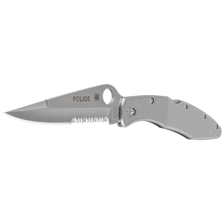 Nóż składany Spyderco Police Stainless Steel, Satin Combo VG-10 by Sal Glesser (C07PS)