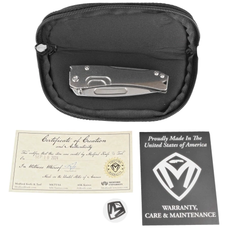 Nóż składany Medford Slim Midi Marauder Tanto Tumbled Titanium, Std HW, Brsh/Flm Tsunami Clip, Tumbled S45VN by Greg Medford (MK2014TT-01TM-TSCF-Q4)