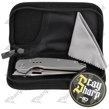 Nóż składany Bestech Nyxie Grey Titanium, Stonewashed/Satin CPM S35VN by Todd Knife and Tool (BT2209A)