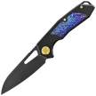 Kubey KB Knives Vagrant Black Titanium/Timascus, Black DLC CPM S35V by Maksim Tkachuk (KB284I)
