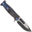Medford USMC FF Knife Black/Blue-Violet ''Diamond Head'' Titanium, BLue HW, Brsh/Blue Clip, Black DLC/Satin S90V by Greg Medford (MK2044TQ-01TM-TFCP-PP)