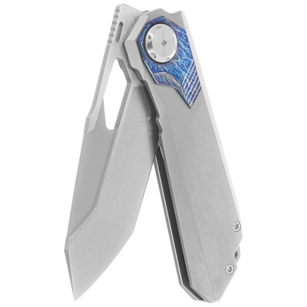 Remette RT-Peregrine Falcon Knife Gray/Thunder Lightning Titanium, Hand Fine Grinding Pearlescent M390 (RTT1-GX)