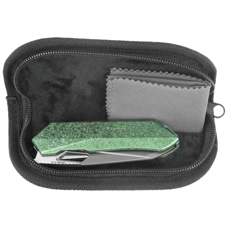 Remette RT-Woodpecker Knife Crystal Green Titanium, Hand Grinding Pearlescent M390 (RTWP-IG)