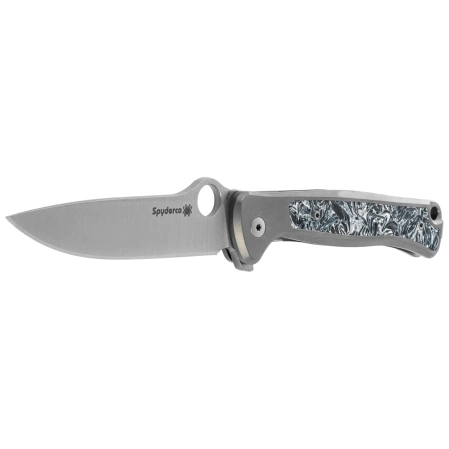 Nóż składany Spyderco Slym Titanium/Dark Matter Polar Fat Carbon, Satin M390 by Moletta (C271TIP)