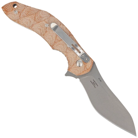 Nóż składany Fox Flipper Natural Micarta, Acid Stonewashed N690Co by Jens Ansø (FX-302 MIN)